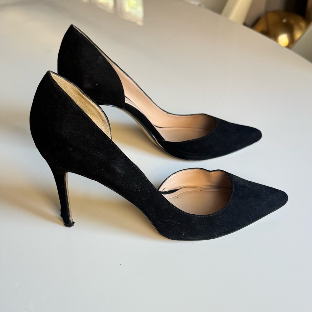 Mango Black Suede Heels